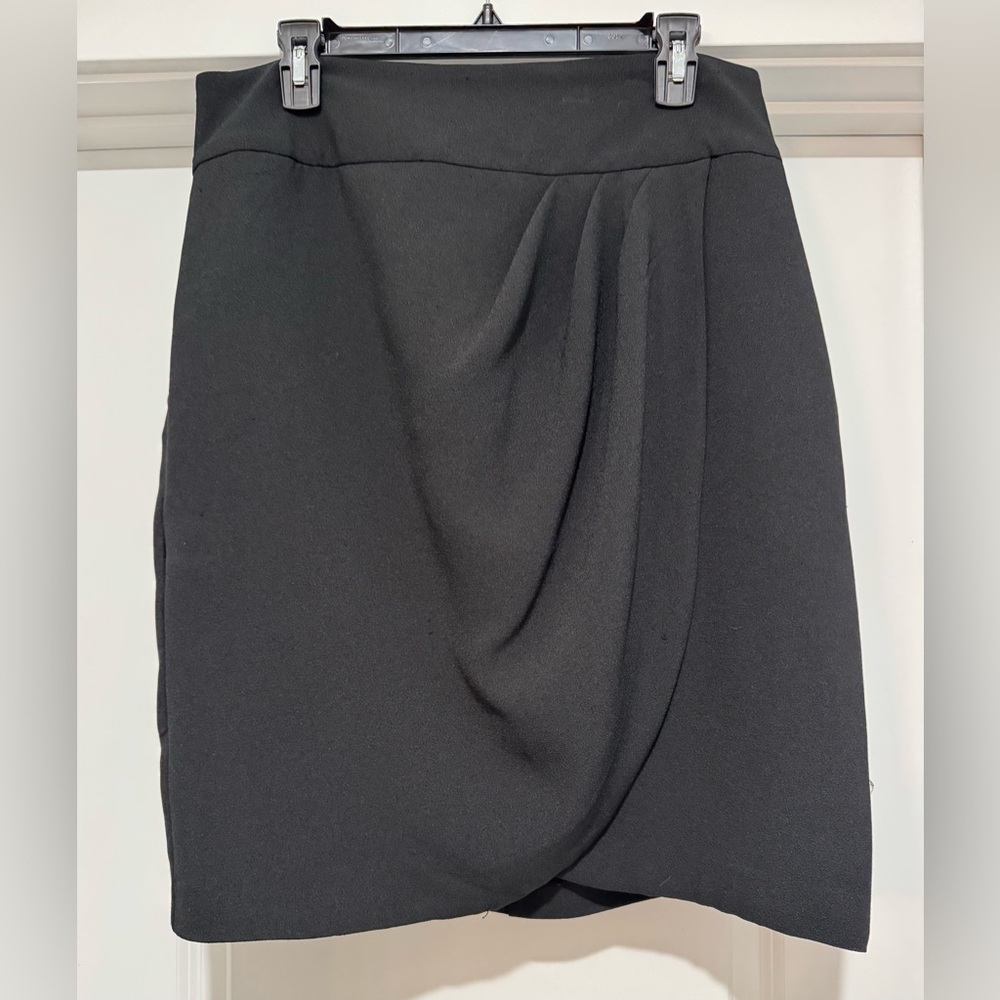 Eva Mendes for New York & Company‎ Black Faux Wrap Skirt Size 14